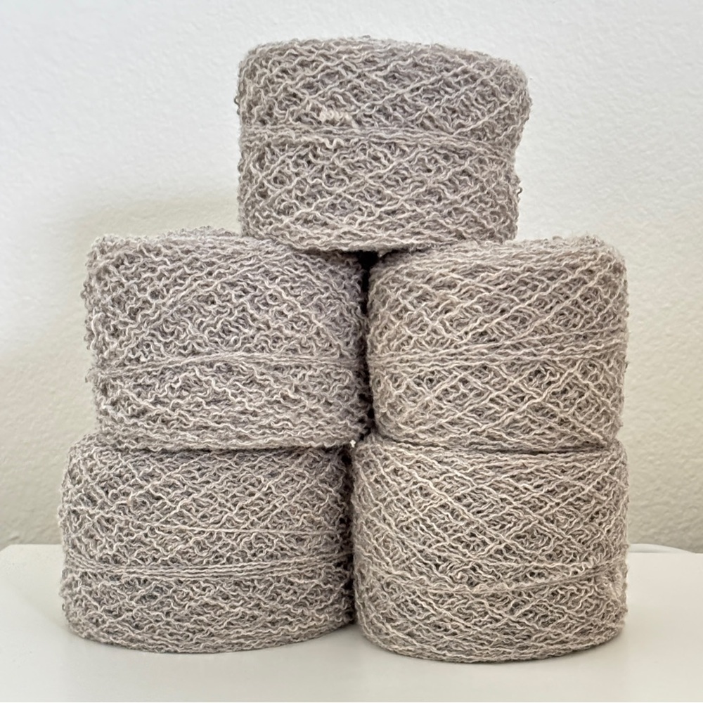 100% Wool Reclaimed Recycled Lace Weight Yarn Grey Bundle of 5 Cakes 261 grams